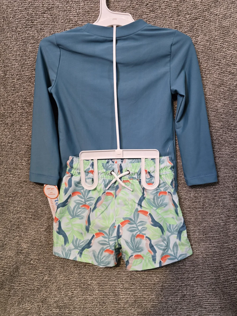 Carter's Teal Toucan Rash Guard Set - Kids Swim